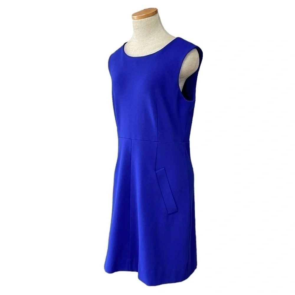 Diane Von Furstenberg Dress Women's 12 Cobalt Blue Sleeveless Sheath Knee Length
